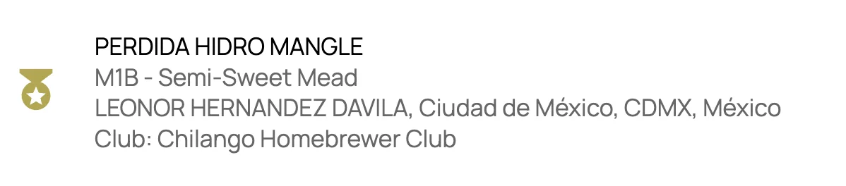 Copa Hidromiel 2025 Bronce